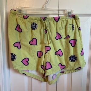 Life is good pink and green pajama shorts